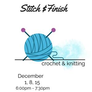 stitch and finish crochetting and knitting work